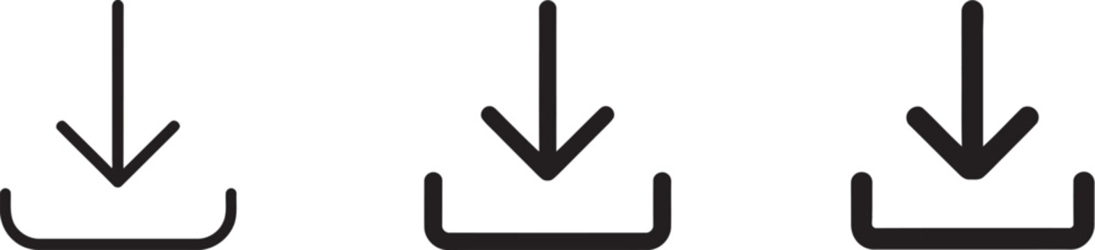 Download, icon set vector illustration featuring file transfer and save symbols in clean modern style ideal for websites, apps, cloud storage, and digital interface design.