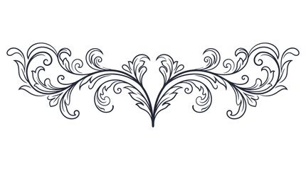 Fototapeta premium Ornate floral design element illustration.