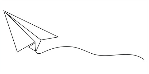 Paper airplane line art vector illustration minimalist continuous drawing creativity and freedom concept design © Dosoroth Chandra