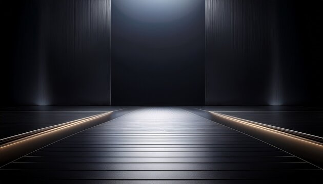 smooth black surface with subtle light reflections creating an elegant and futuristic studio backdrop for design and product display light deep minimalist
