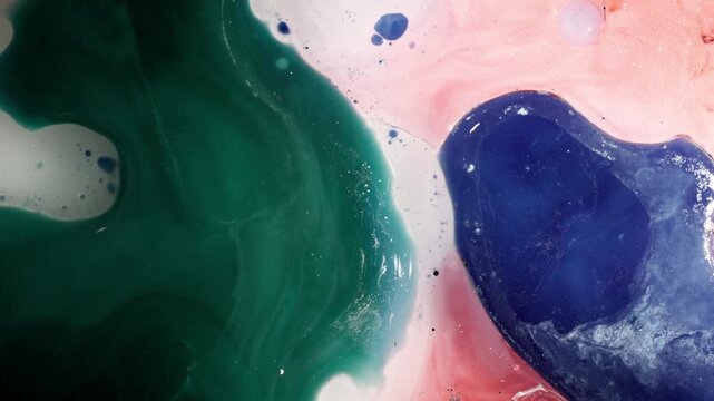 Abstract Organic Liquid Waves with Pink and Blue Alcohol Ink