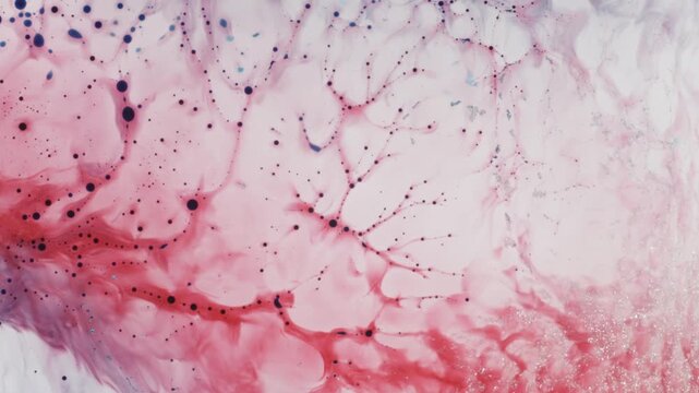 Organic Cell Formation Pattern with Pink Alcohol Ink
