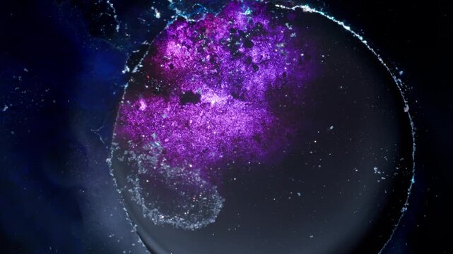 Purple and Blue Alcohol Ink Abstract Galaxy Swirl