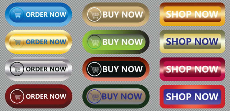 Collection of e-commerce call-to-action buttons