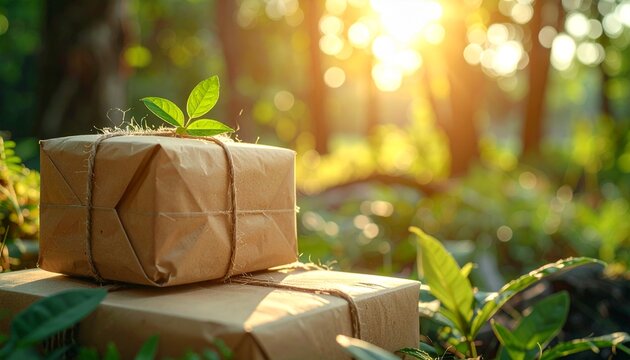 プラスチックを使用しない紙緩衝材で包まれたエコフレンドリーな梱包