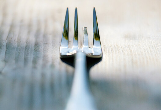Dining fork with a broken tine