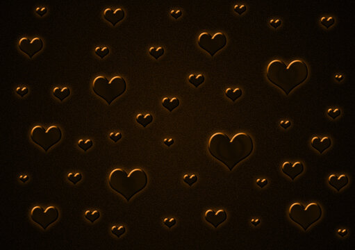 gold bubble hearts on a textured gold background wallpaper