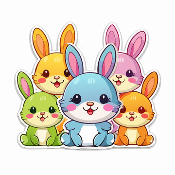 Sticker niedliche Hasen