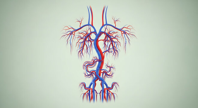 3D Human Circulatory System Aorta and Major Blood Vessels Anatomy