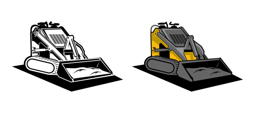 Skid steer loader logo vector Set Multiple Style Collection.