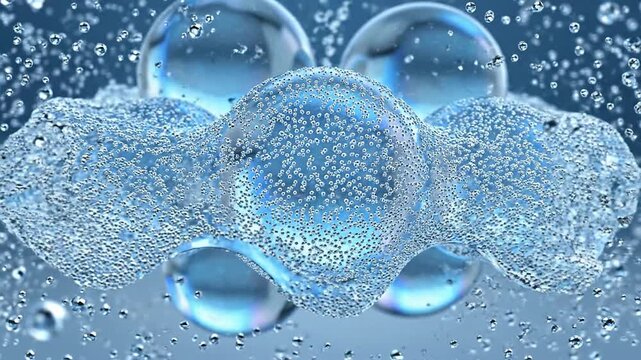 Ultra-Macro Visualization of Molecular Spheres of Hyaluronic Acid Bubbles in Water for Skincare Technology and Hydration Research