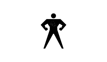 Abstract superhero power pose logo vector icon minimalist geometric branding symbol © Nittika