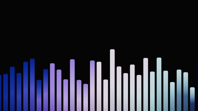 Colorful abstract soundwave equalizer on black background