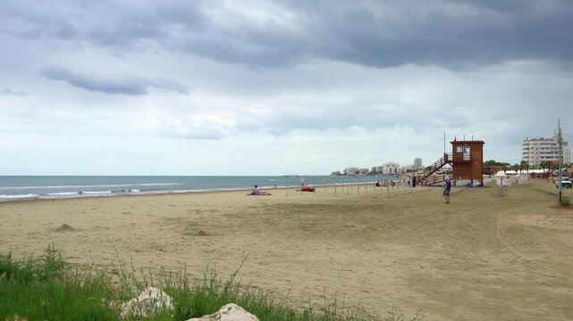  the beach on a cloudy day in Larnaka, Cyprus