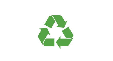 Obraz premium recycling symbol icon green vector illustration on white background