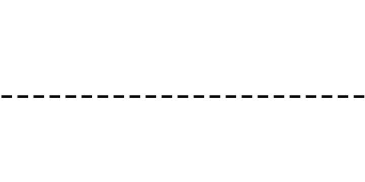Horizontal dashed line isolated on transparent background