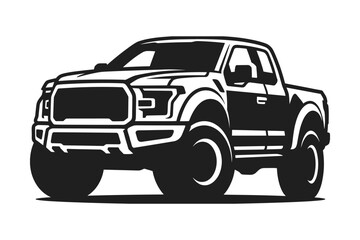 Fototapeta premium Perspective view of heavy pickup truck graphic icon