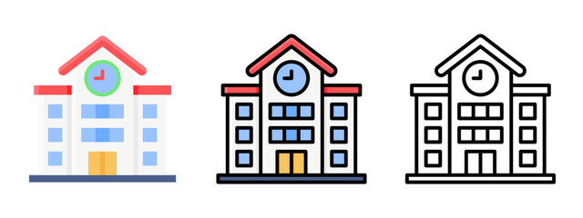 Fototapeta premium Modern School Campus University Education Architecture Learning Icon