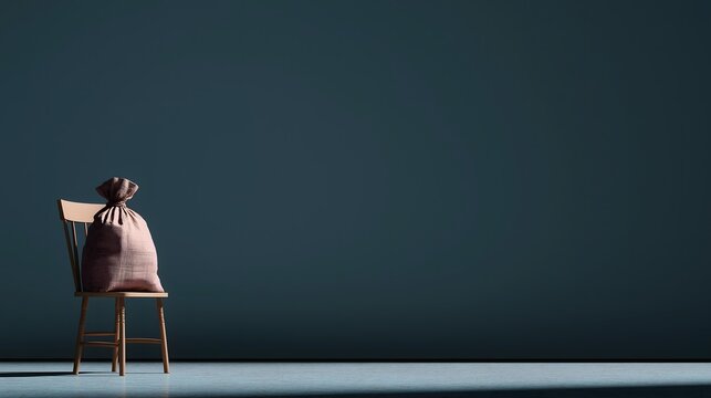 An empty classroom interior features a green chalkboard on the wall and a mannequin standing near the school chairs and tables
