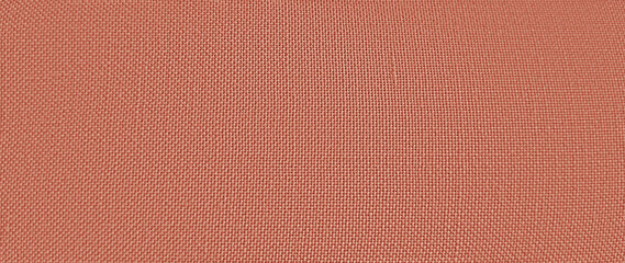 Fototapeta premium Terracotta linen fabric texture background, rustic burnt orange textile material close-up, natural woven cotton canvas surface for fashion and interior design