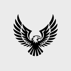 Fototapeta premium Black and white eagle logo symbol.