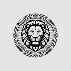Obraz premium Black and white lion head drawing.