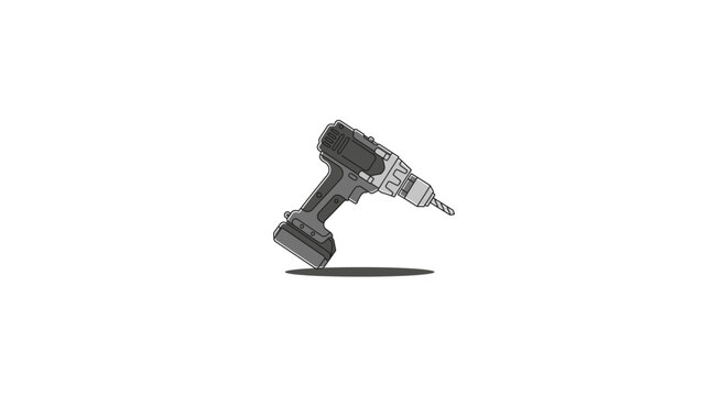 Black cordless electric drill with adjustable chuck and ergonomic handle.