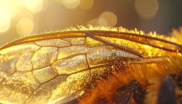 Close-up of bee wing insect.