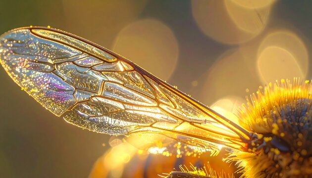 Bee wing insect closeup macro photography.
