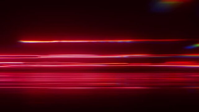 Abstract high speed light trails, neon red motion blur side view, futuristic urban traffic streaks, cyberpunk velocity seamless loop, 4K VJ loop.