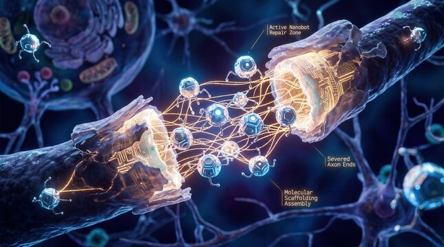 Synapse and neurons in the human brain with neural network, synaptic cleft