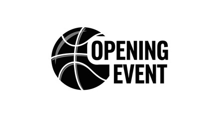 Fototapeta premium Basketball Opening Event Logo Design in Monochrome for Various Applications and Purposes