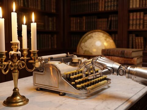 Robotic Hand Typing in a Classic Library Setting