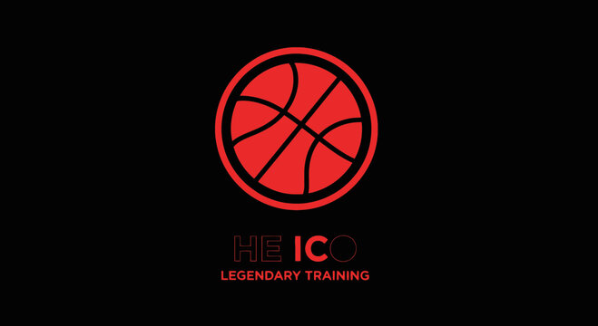 Basketball Design Featuring Red Circle With Lines and Text Legendary Training Logo