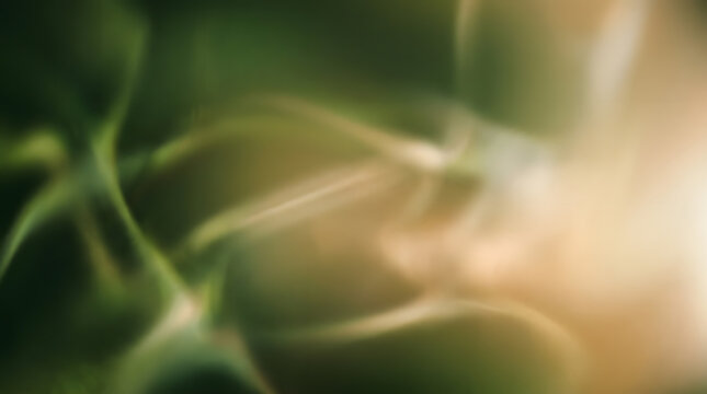Nature's Subtle Dance: Abstract close-up of flowing organic forms, blending greens and golds in a dance of light and shadow, evoking a sense of calm and ethereal beauty.