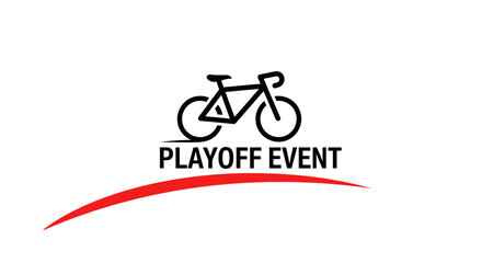 Fototapeta premium Bicycle Race Branding for Playoff Event with Red Accent Symbol and White Background