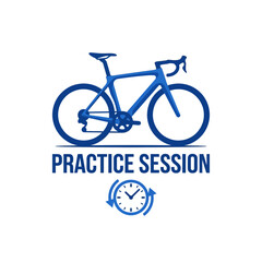 Fototapeta premium Bike Practice Session Illustration With Clock Symbol Indicating Time Management for Fitness