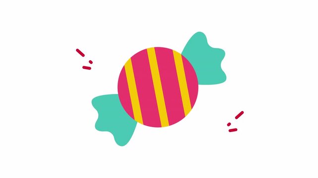 Flat vector illustration of a wrapped hard candy. Perfect for candy shop logos, packaging design, or sweetthemed graphics projects.