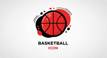 Fototapeta premium Bold Basketball Icon Design Perfect For Sports and Recreation Branding Purposes Too