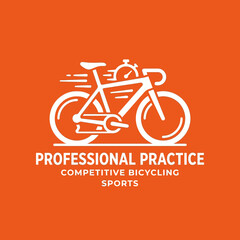 Fototapeta premium Bold Bicycle Emblem Illustrating Professional Practice for Competitive Cycling Sports