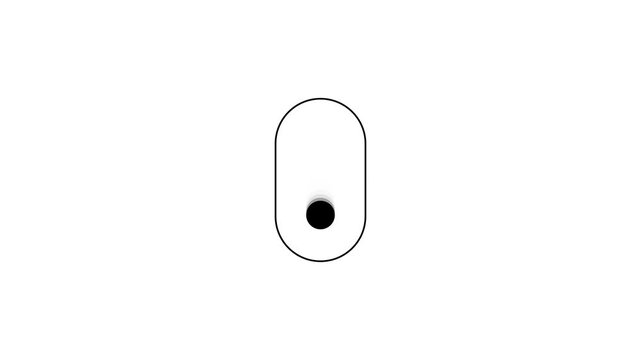 Looping animation of the down arrow icon. Mouse cursor scrolling.