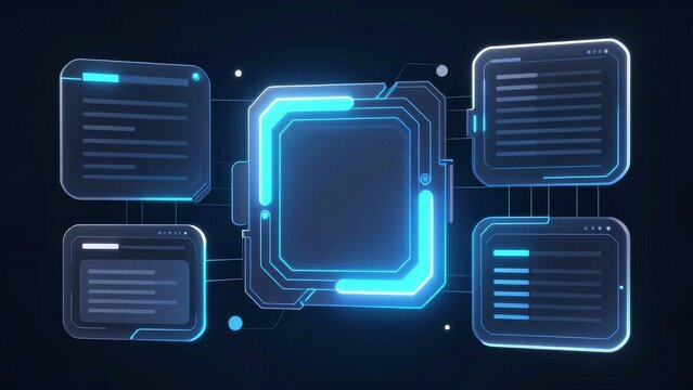Data visualization blueprint technology hub digital display modern workspace immersive experience