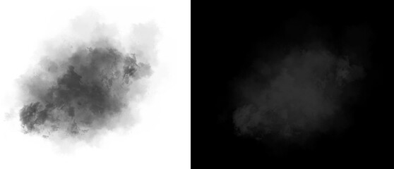 Atmospheric smoke cloud texture, realistic black and white steam puff, ethereal fog mist design elements for photo manipulation and compositing © Motion Mania