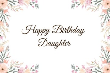 Obraz premium Celebrate a daughter's special day with floral birthday card design