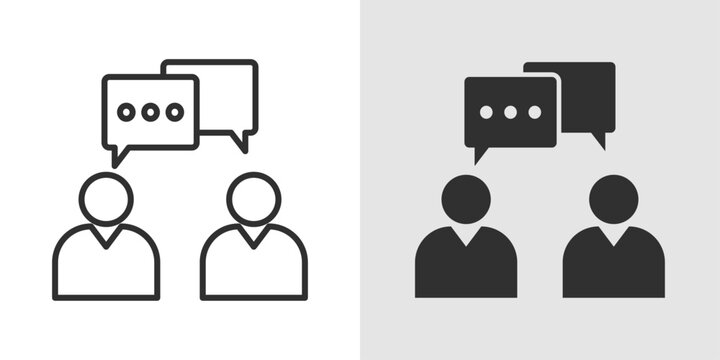 Communication Skills Icon representing effective interaction, speaking abilities, and interpersonal learning development.