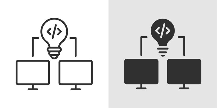 Hackathon Icon representing coding events, innovation challenges, and collaborative technology development.