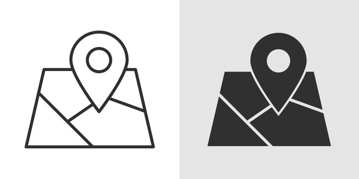 Map Icon representing navigation, geography learning, location awareness, and exploration tools.