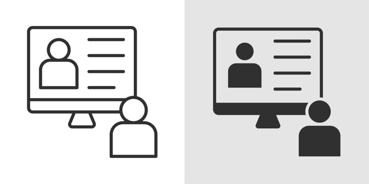 Online Course Icon representing structured digital learning programs, e-learning platforms, and remote education.