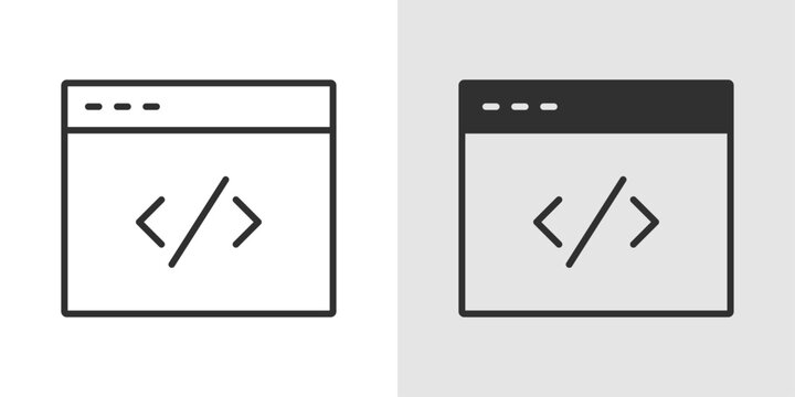 Programming Icon representing coding, software development, and computational thinking education.