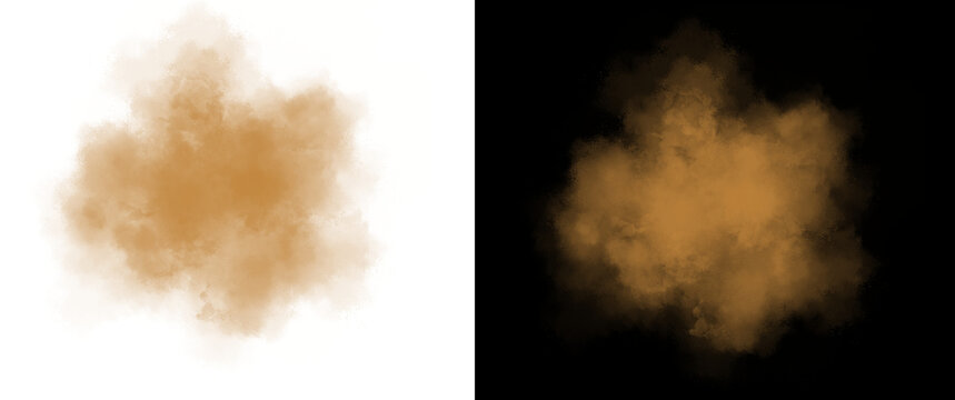 Atmospheric smoke cloud texture, black and white vapor puff on isolated background, realistic mist and fog effect for photo manipulation